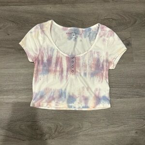 Aeropostale Pastel Tie-Dye Crop Top Medium Brand New Without Tags